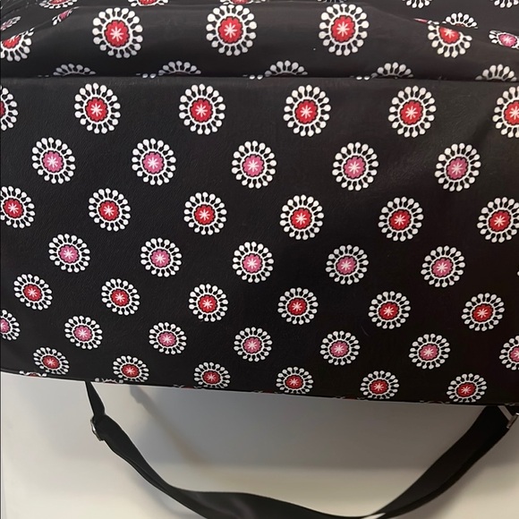 Vera Bradley Black and Pink Floral Weekender Bag with shoulder strap - Picture 3 of 6